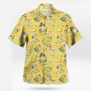 Yellow Psyduck Hawaiian Shirt Funny Pokemon Summer Aloha Shirt