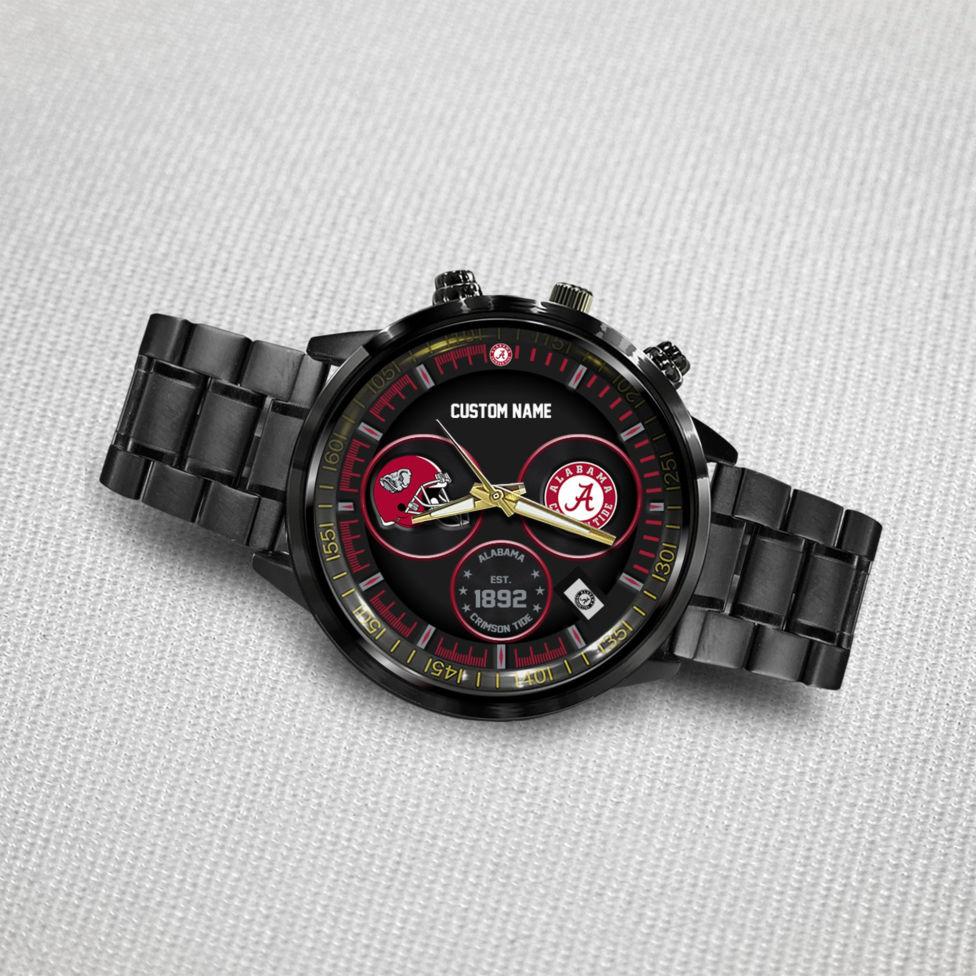 Alabama Crimson Tide Black Stainless Steel Watch 5 Alabama Crimson Tide Black Stainless Steel Watch - Image 5