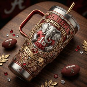 Alabama Crimson Tide Roll Tide Graphic Tumbler for College Sports Fans
