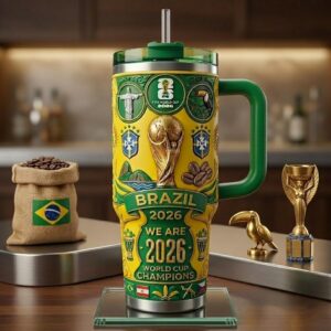 Global Soccer Event 2026 Brazil National Football Team Graphic Tumbler for Fans