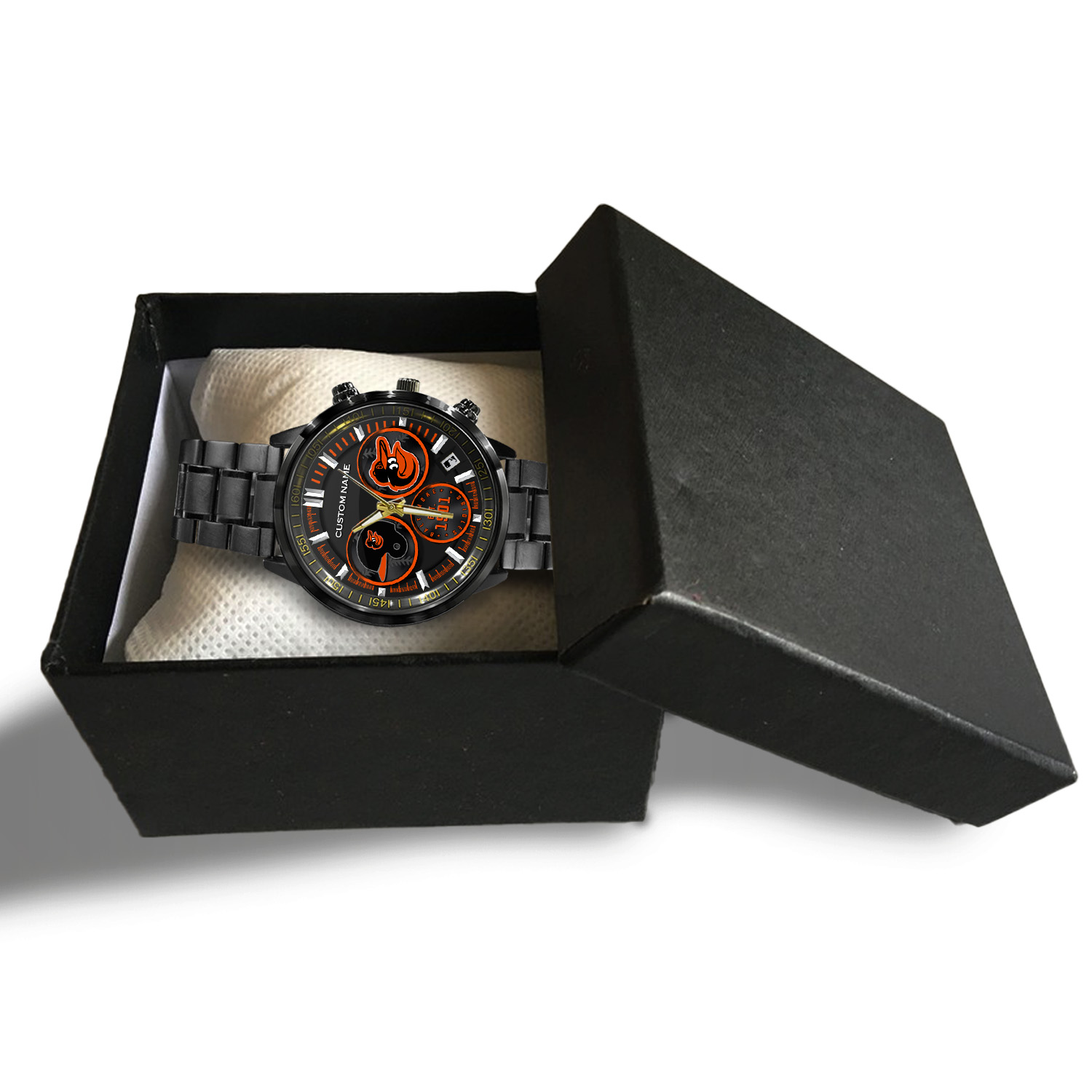 Baltimore Orioles Black Stainless Steel Watch 6 Baltimore Orioles Black Stainless Steel Watch - Image 6