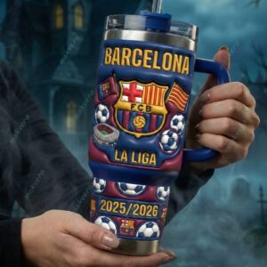 Unisex FC Barcelona Champions 2026 Graphic Tumbler for Soccer Fans