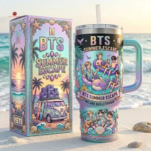 BTS Summer Escape Vibrant Insulated Tumbler with Handle