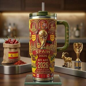 Global Soccer Event 2026 Spain National Football Team Graphic Tumbler for Fans