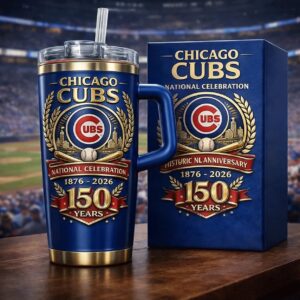 Chicago Cubs 150th Anniversary National Celebration Graphic Tumbler for Baseball Fans