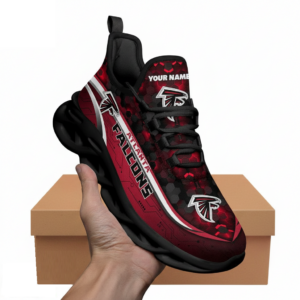 National Football League Custom Name Atlanta Falcons Team Logo Air Max Shoes Air Cushion Sneakers