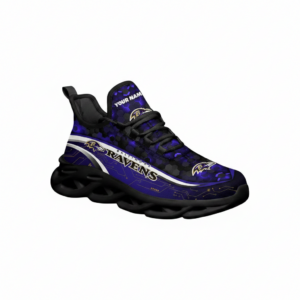 National Football League Custom Name Baltimore Ravens Team Logo Air Max Shoes Air Cushion Sneakers