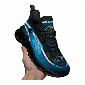 National Football League Custom Name Carolina Panthers Team Logo Air Max Shoes Air Cushion Sneakers
