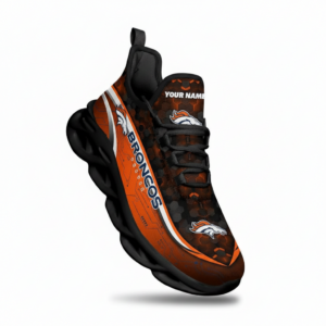 National Football League Custom Name Denver Broncos Team Logo Air Max Shoes Air Cushion Sneakers