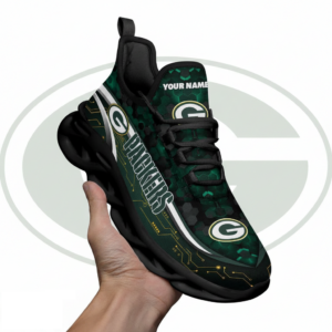 National Football League Custom Name Green Bay Packers Team Logo Air Max Shoes Air Cushion Sneakers