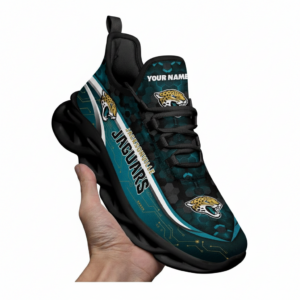 National Football League Custom Name Jacksonville Jaguars Team Logo Air Max Shoes Air Cushion Sneakers