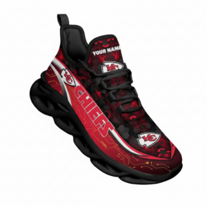 National Football League Custom Name Kansas City Chiefs Team Logo Air Max Shoes Air Cushion Sneakers