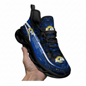 National Football League Custom Name Los Angeles Rams Team Logo Air Max Shoes Air Cushion Sneakers