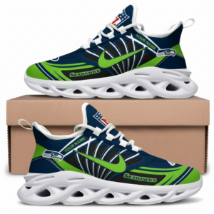 Personalized National Football League Seattle Seahawks Team Logo Air Max Shoes Air Cushion Sneakers