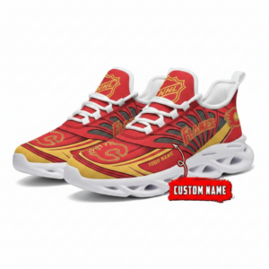 National Hockey League Custom Name Calgary Flames Team Logo Air Max Shoes Air Cushion Sneakers