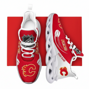 National Hockey League Custom Name Calgary Flames Team Sport Air Max Shoes Air Cushion Sneakers