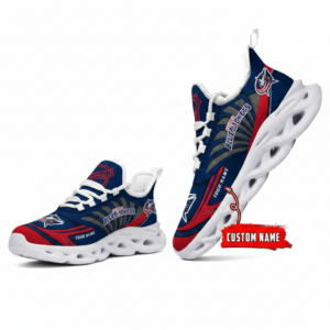 National Hockey League Custom Name Columbus Blue Jackets Team Logo Air Max Shoes Air Cushion Sneakers