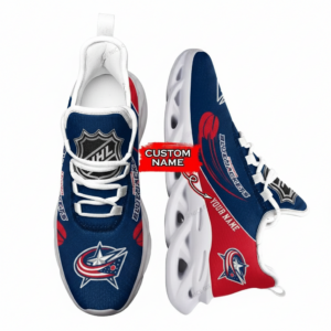 National Hockey League Custom Name Columbus Blue Jackets Team Sport Air Max Shoes Air Cushion Sneakers