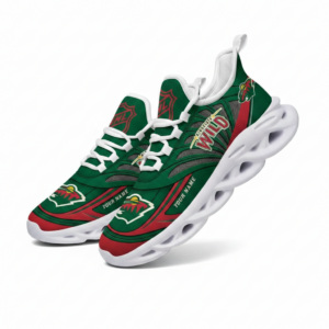 National Hockey League Custom Name Minnesota Wild Team Logo Air Max Shoes Air Cushion Sneakers