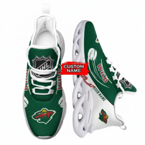 National Hockey League Custom Name Minnesota Wild Team Sport Air Max Shoes Air Cushion Sneakers