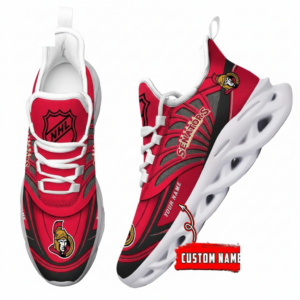 National Hockey League Custom Name Ottawa Senators Team Logo Air Max Shoes Air Cushion Sneakers