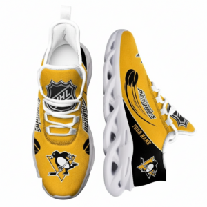 National Hockey League Custom Name Pittsburgh Penguins Team Sport Air Max Shoes Air Cushion Sneakers
