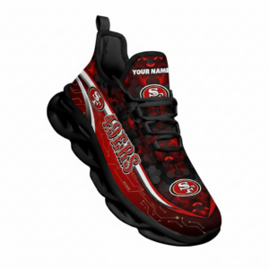 National Football League Custom Name San Francisco 49ers Team Logo Air Max Shoes Air Cushion Sneakers