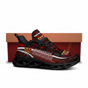 National Football League Custom Name Washington Commanders Team Logo Air Max Shoes Air Cushion Sneakers