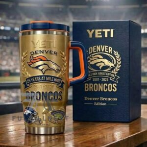 Denver Broncos 25 Years at Mile High Graphic Tumbler for Football Fans
