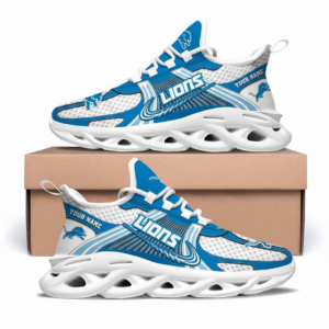 Detroit Lions Custom Name Clunky Sneaker Max Soul Shoes