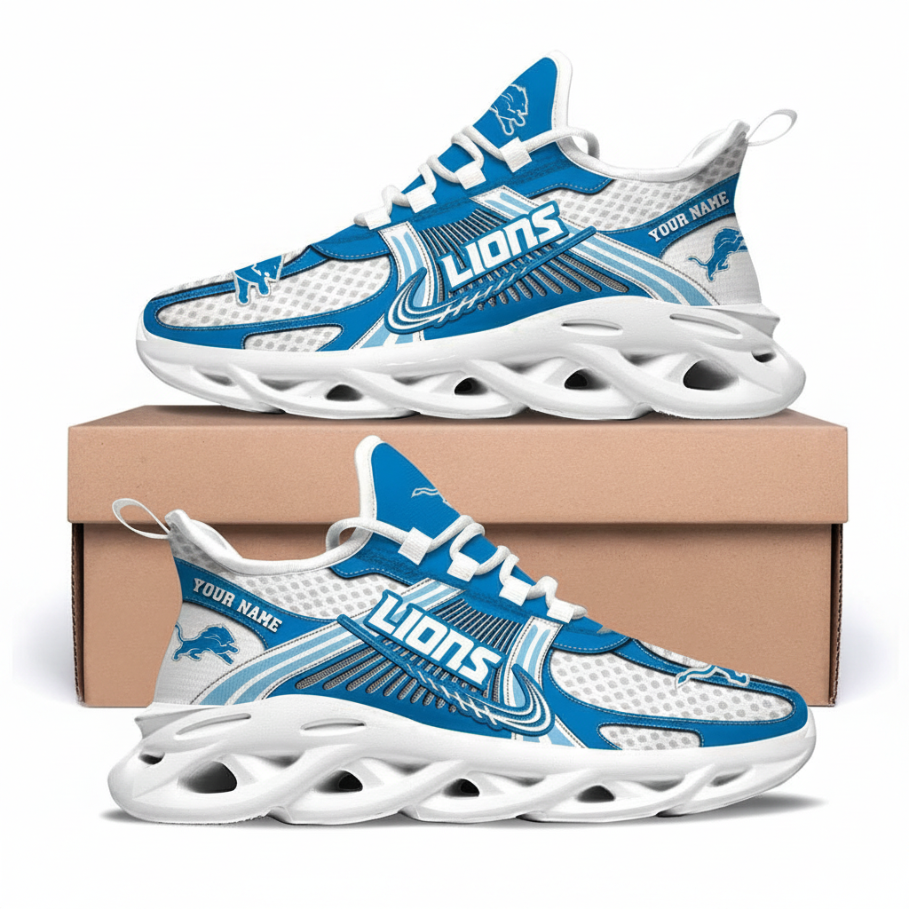 Detroit Lions Custom Name Clunky Sneaker Max Soul Shoes 1 Detroit Lions Custom Name Clunky Sneaker Max Soul Shoes
