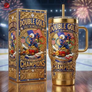 Double Gold Team USA Olympic Hockey Champions Tumbler