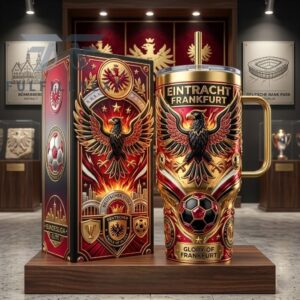 Eintracht Frankfurt Gilded Eagle Graphic Tumbler for Soccer Fans