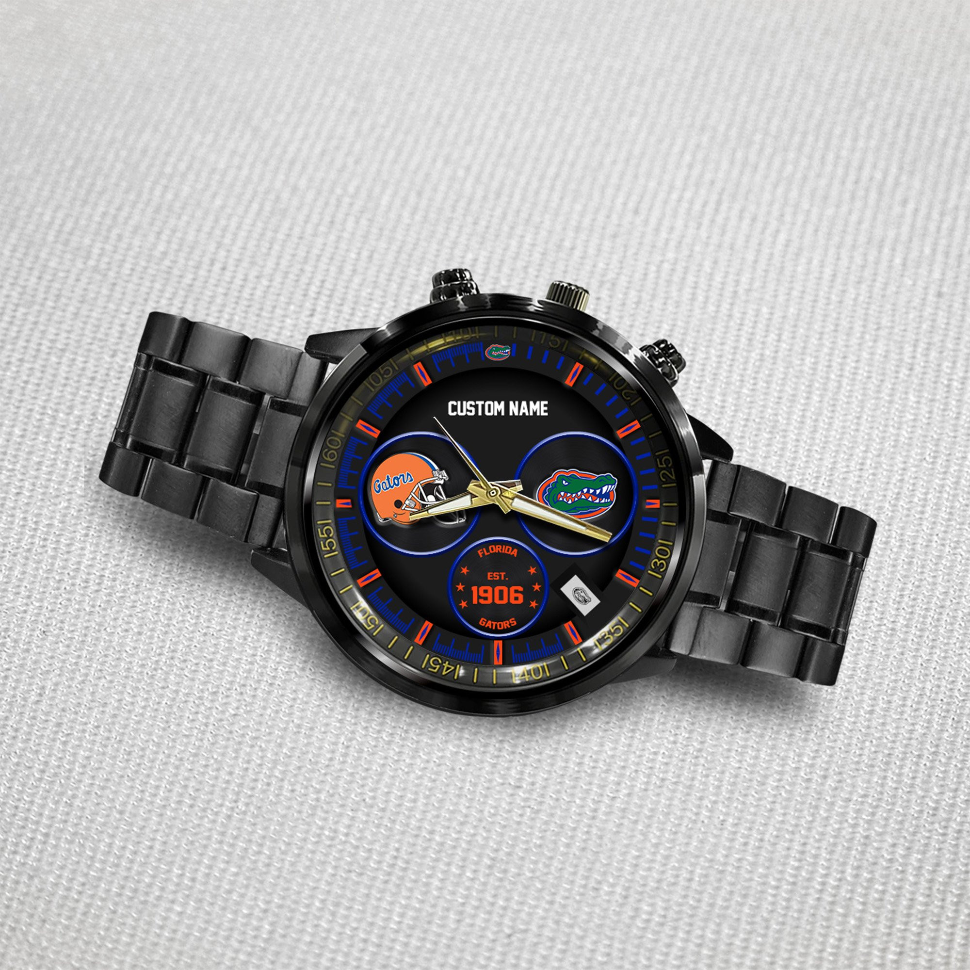 Florida Gators Black Stainless Steel Watch 5 Florida Gators Black Stainless Steel Watch - Image 5