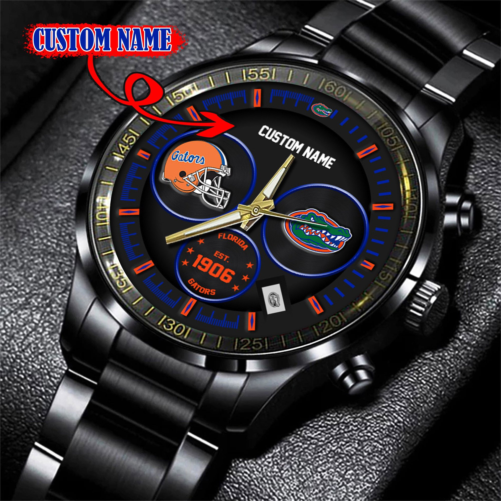 Florida Gators Black Stainless Steel Watch 1 Florida Gators Black Stainless Steel Watch