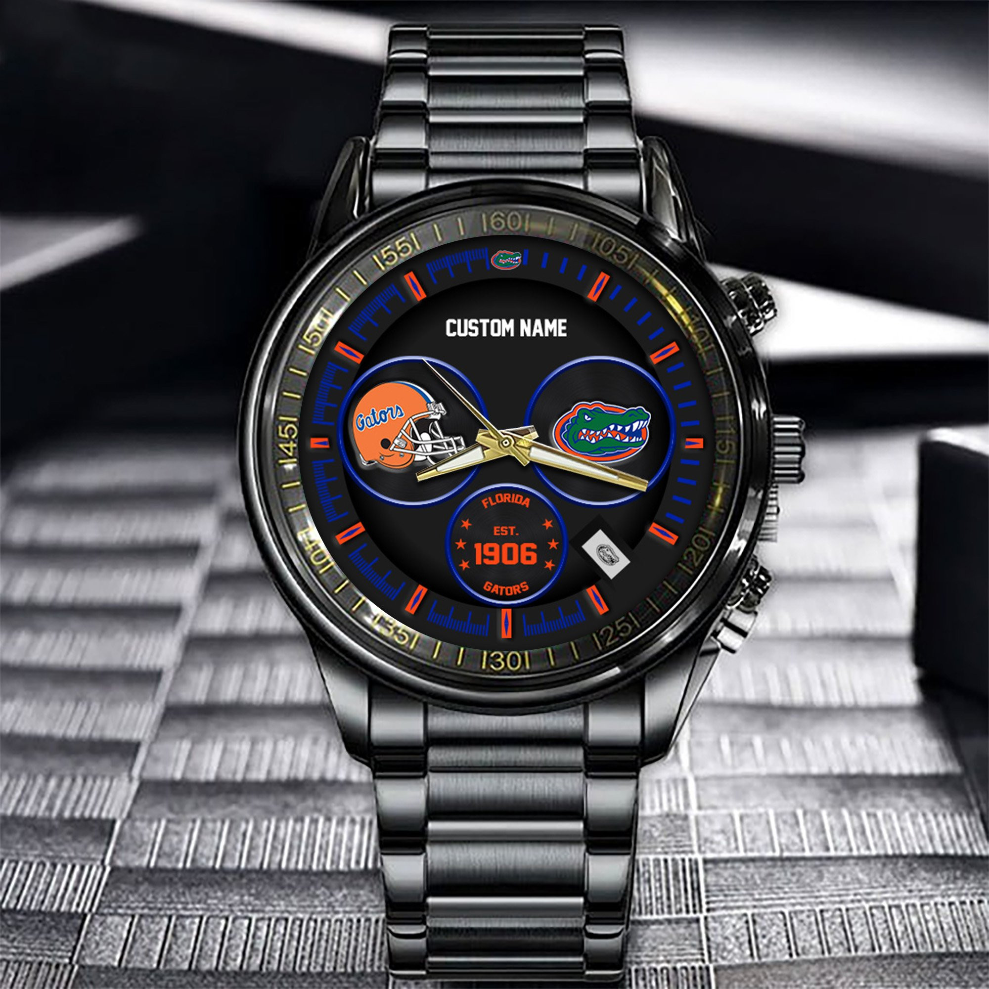 Florida Gators Black Stainless Steel Watch 2 Florida Gators Black Stainless Steel Watch - Image 2