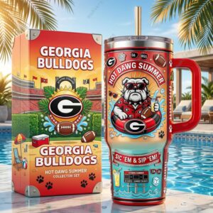 Unisex Georgia Bulldogs Hot Dawg Summer Graphic Tumbler for College Sports Fans