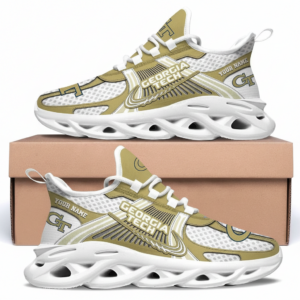Georgia Tech Yellow Jackets Custom Name Clunky Sneaker Max Soul Shoes