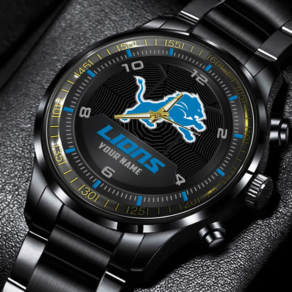 Personalized Detroit Lions Stainless Steel Watch 1 Personalized Detroit Lions Stainless Steel Watch