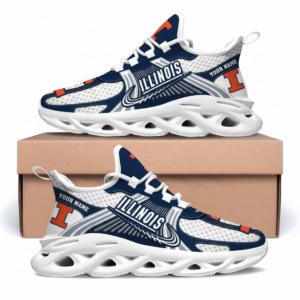 Illinois Fighting Illini Custom Name Clunky Sneaker Max Soul Shoes