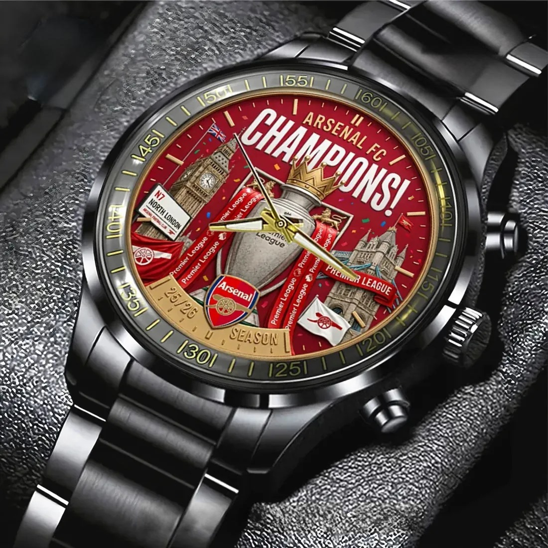 Arsenal FC League Champions 25/26 Stainless Steel Watch 1 Arsenal FC League Champions 25/26 Stainless Steel Watch