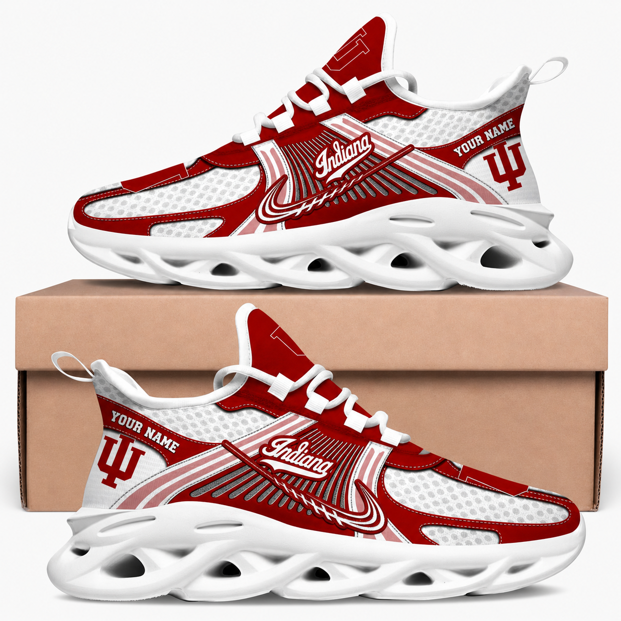 Indiana Hoosiers Custom Name Clunky Sneaker Max Soul Shoes 1 Indiana Hoosiers Custom Name Clunky Sneaker Max Soul Shoes