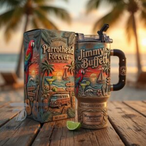 Jimmy Buffett Parrothead Forever Margaritaville Graphic Tumbler for Music Fans