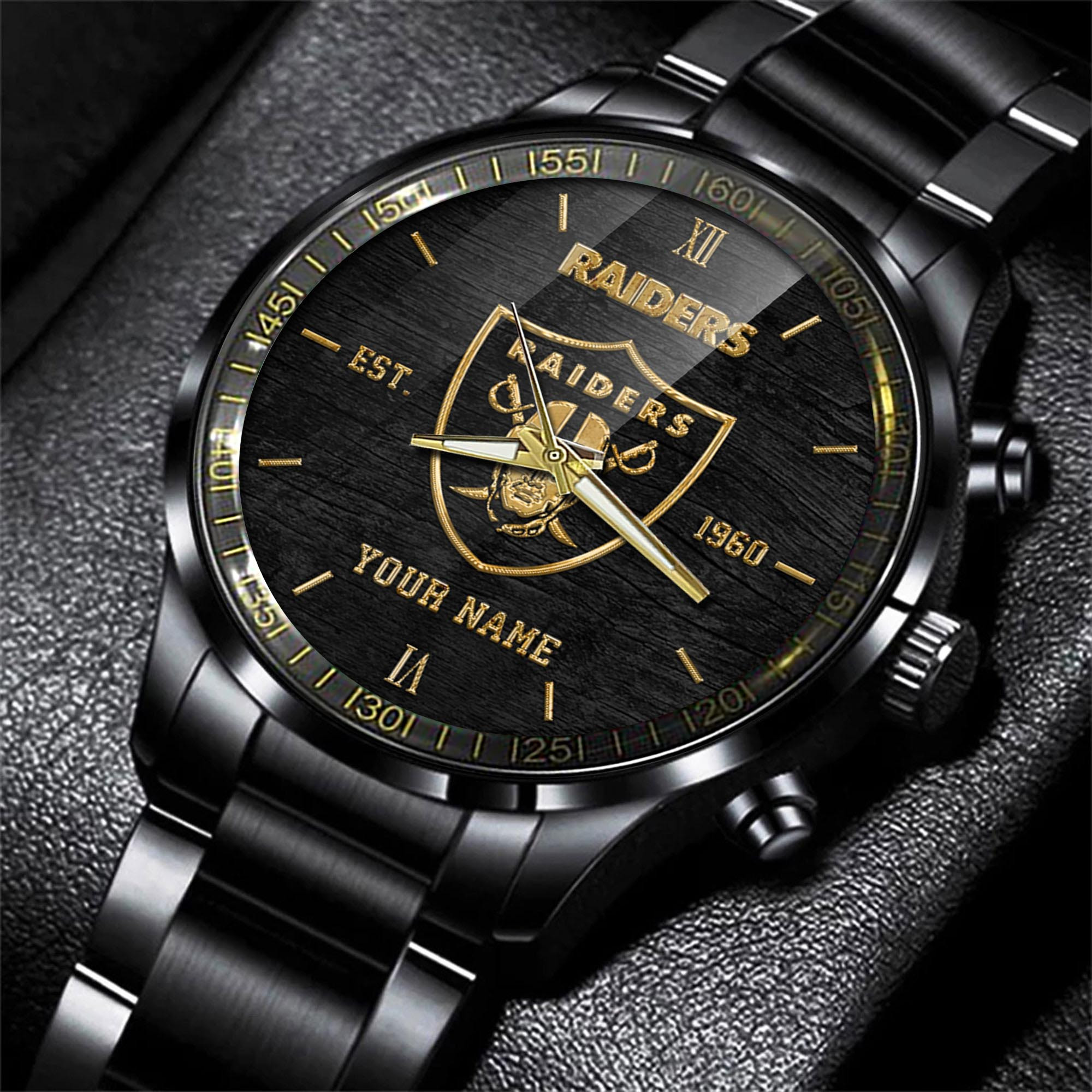 Las Vegas Raiders Black Fashion Sport Black Fashion Steel Watch 1 Las Vegas Raiders Black Fashion Sport Black Fashion Steel Watch