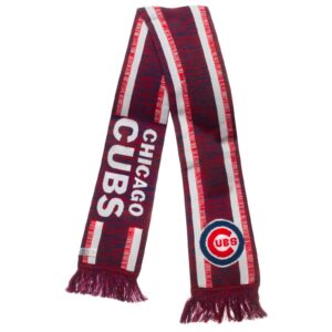 Chicago Cubs Red White and Blue Color Blend Knit Graphic Scarf for Baseball Fans