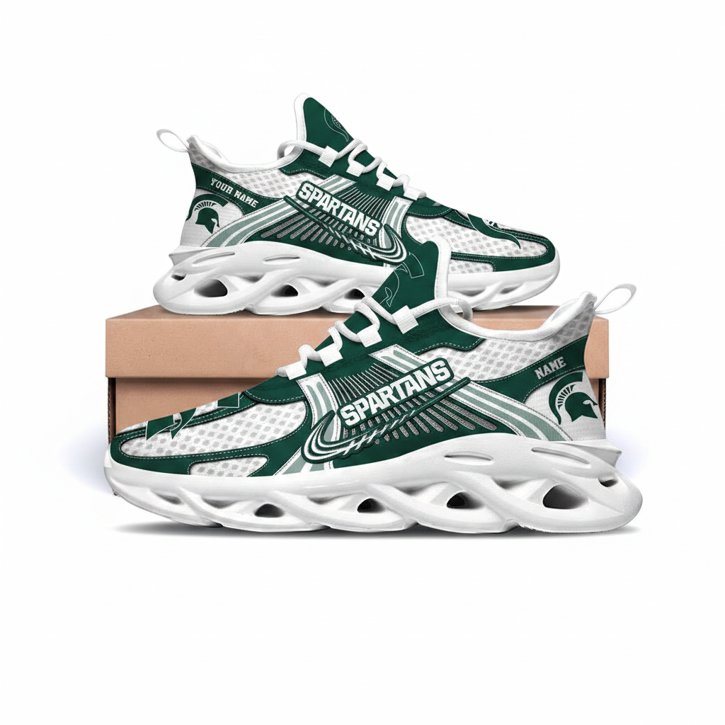 Michigan State Spartans Personalized Clunky Sneaker Max Soul Shoes 1 Michigan State Spartans Personalized Clunky Sneaker Max Soul Shoes