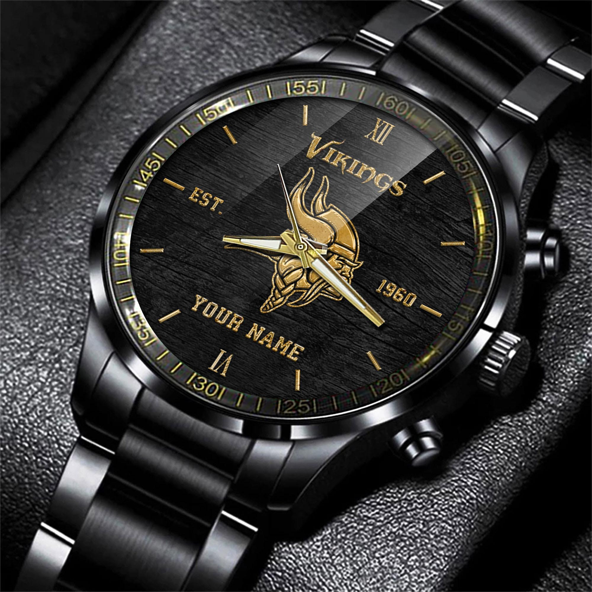 Minnesota Vikings Black Fashion Sport Black Fashion Steel Watch 1 Minnesota Vikings Black Fashion Sport Black Fashion Steel Watch