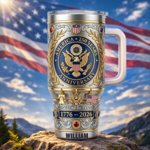 Celebrate USA 250 Years Anniversary Personalized Tumbler