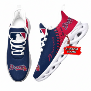 Major League Baseball Atlanta Braves Unique Design Custom Name Air Max Shoes Air Cushion Sneakers