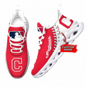 Major League Baseball Cleveland Indians Unique Design Custom Name Air Max Shoes Air Cushion Sneakers